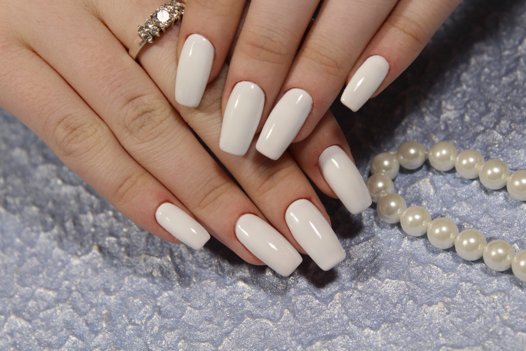 beautiful white nails